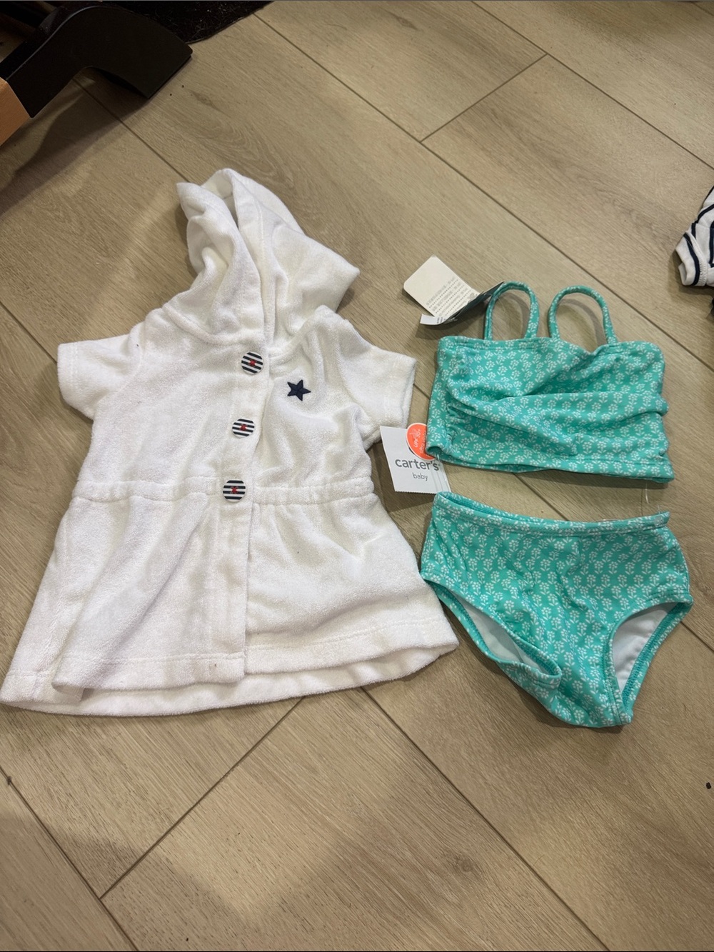 3 month baby girl swimsuit + coverup